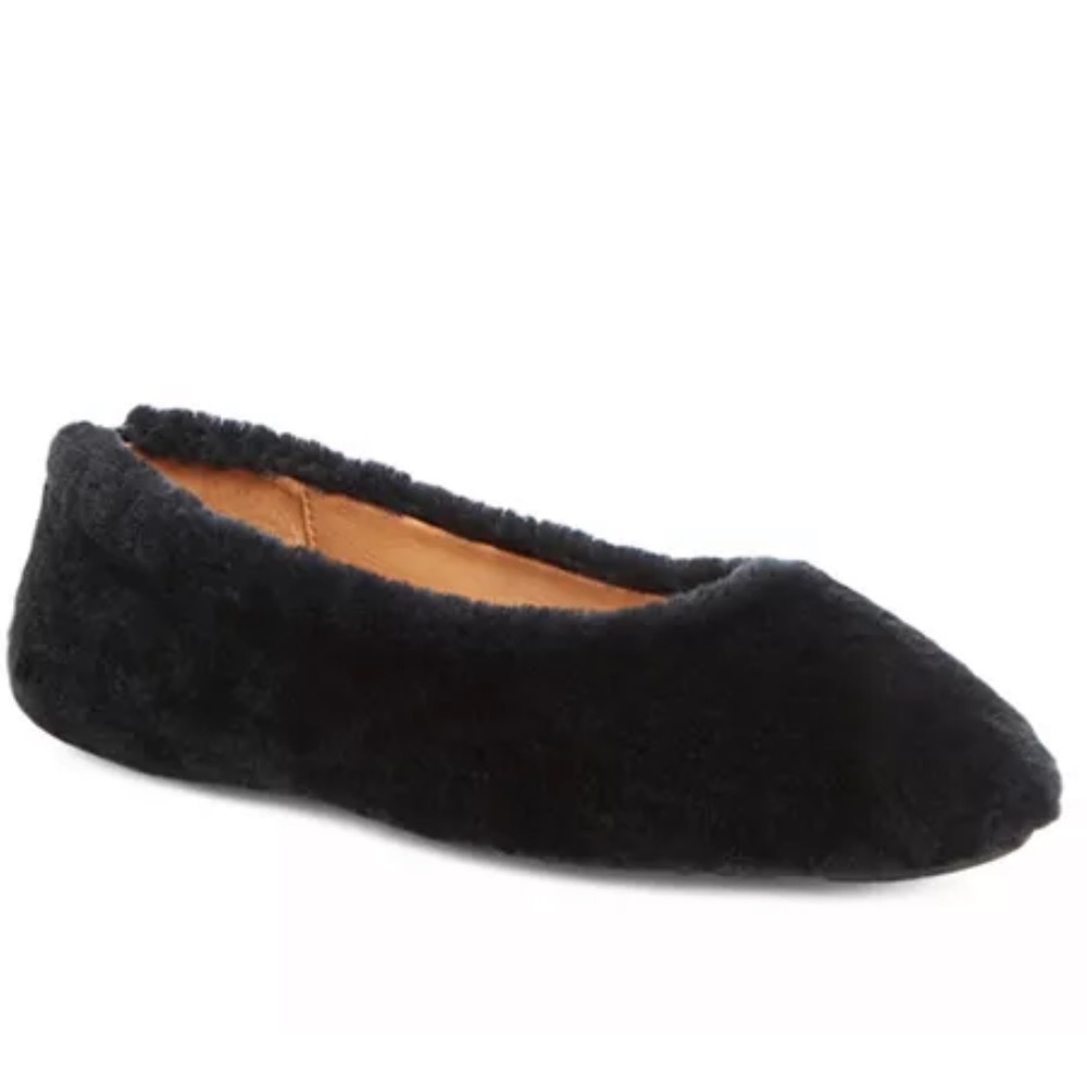 AQUATALIA Made in Italy Women's Brinley Shearling Leather Ballet Flats Size 5.5